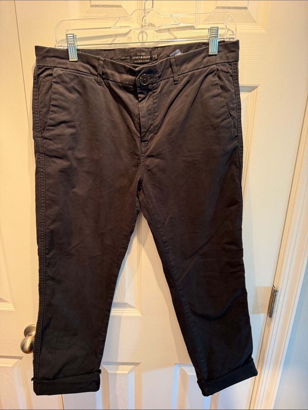Lucky Brand Straight-Leg Black Chino Pants